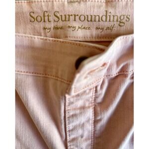 Soft Surroundings Women's Petite M Washed Out Pink Denim Jean Cropped Ankle Pant